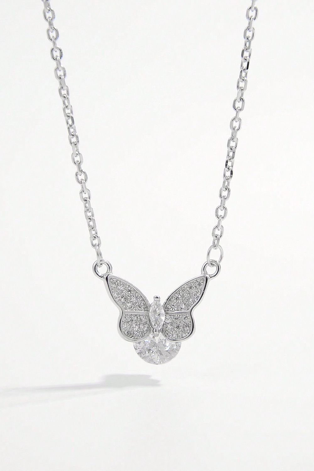 925 Sterling Silver Zircon Butterfly Necklace - NJPH Best Selling 