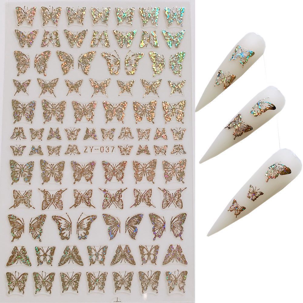 Butterfly Nail Sticker Simulation Bronzing Laser - NJPH Best Selling 