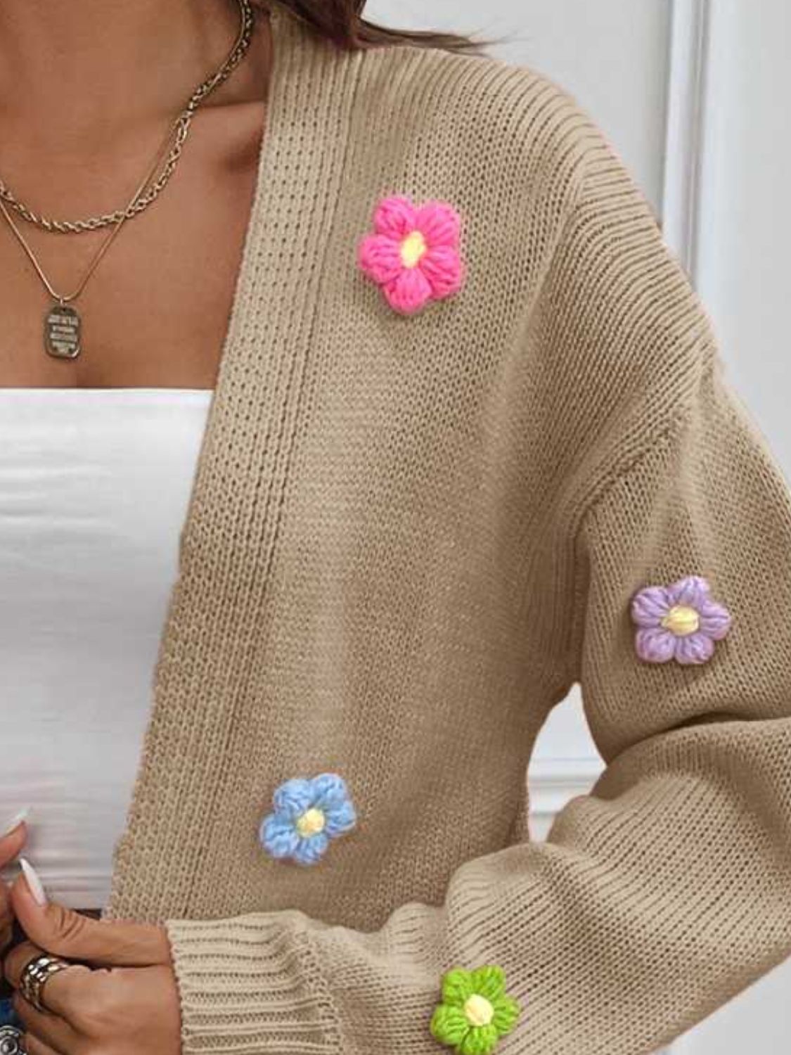 Floral Long Sleeve Open Front Cardigan - NJPH Best Selling 