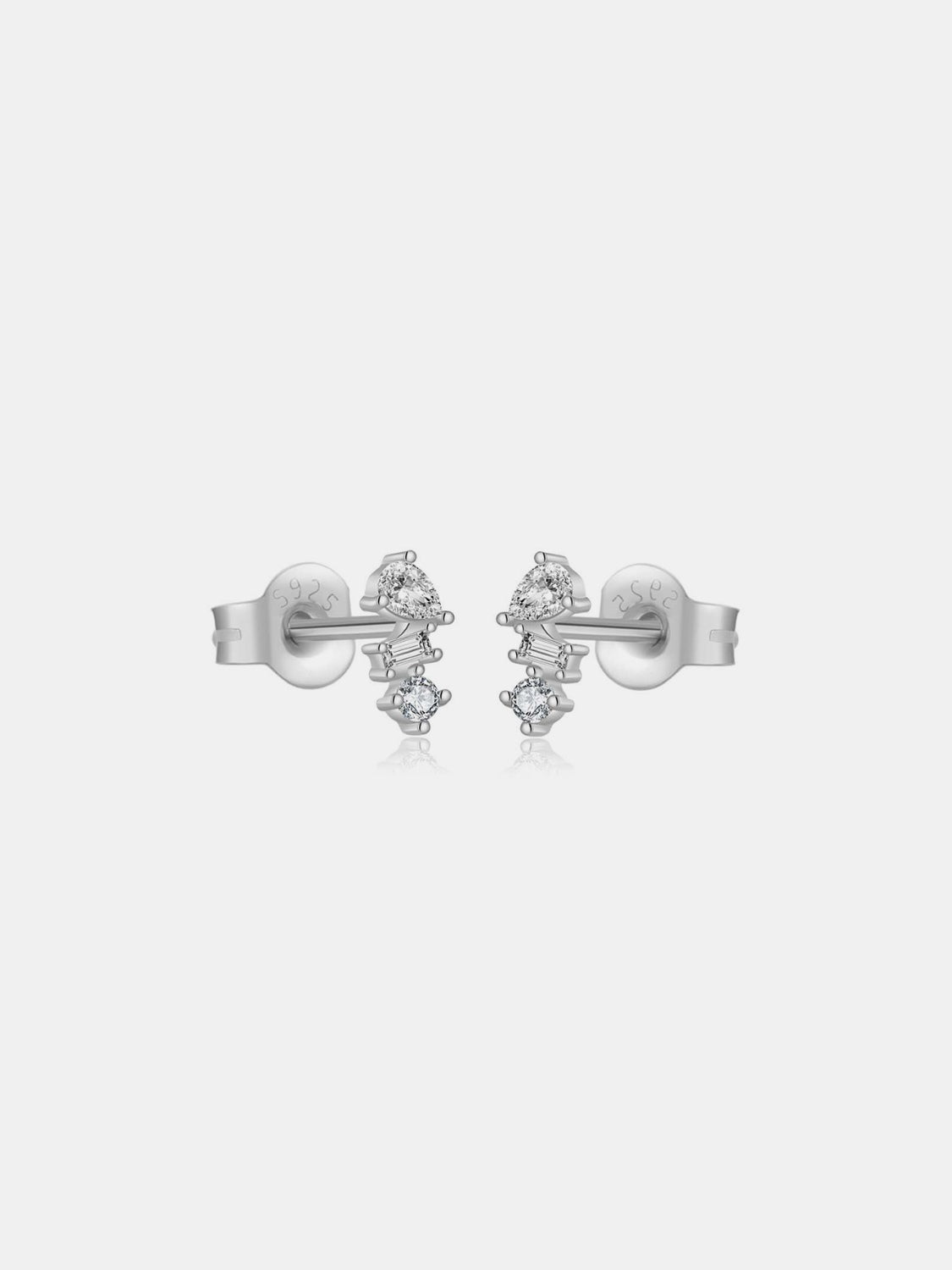 925 Sterling Silver Inlaid Zircon Stud Earrings - NJPH Best Selling 