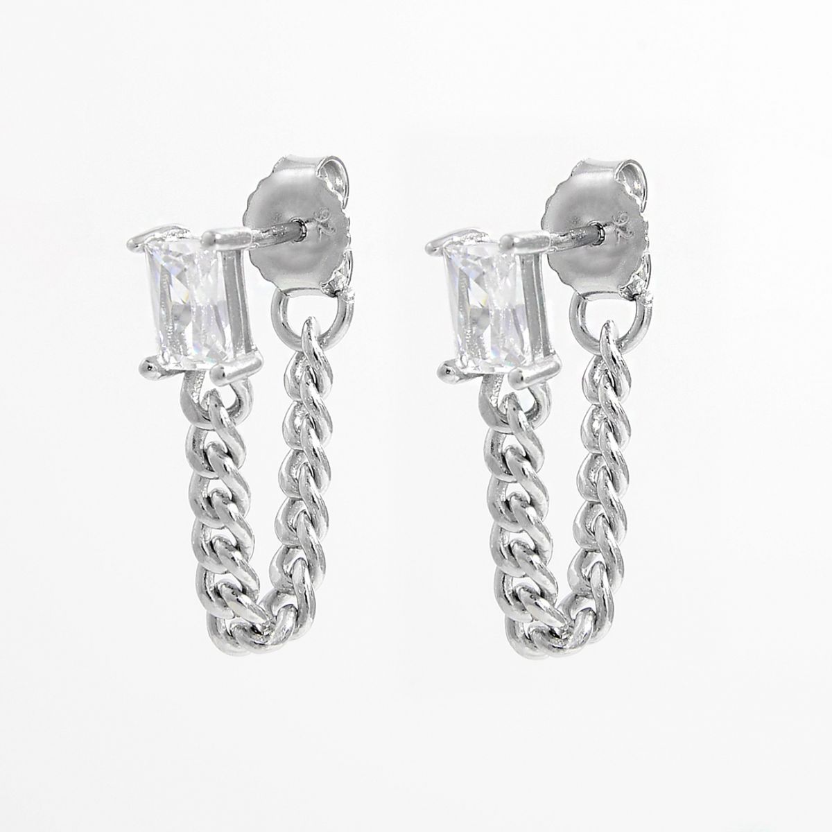 925 Sterling Silver Zircon Chain Earrings - NJPH Best Selling 