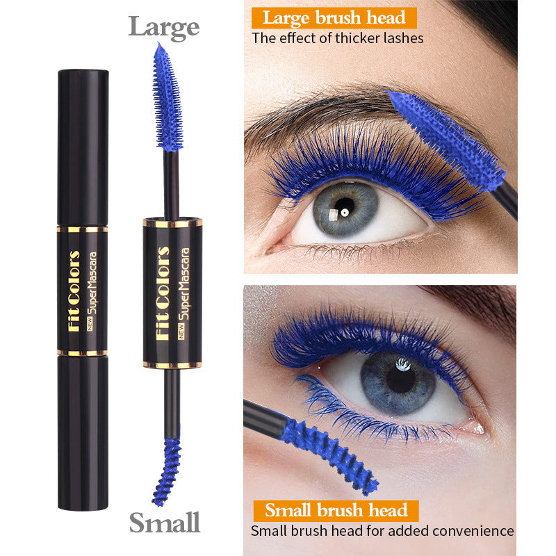 Double-headed Color Mascara Thick Curl More Than Waterproof Not Smudge White Eyebrow Dyeing - NJPH Best Selling 