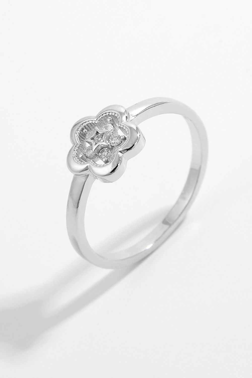 925 Sterling Silver Zircon Flower Ring - NJPH Best Selling 