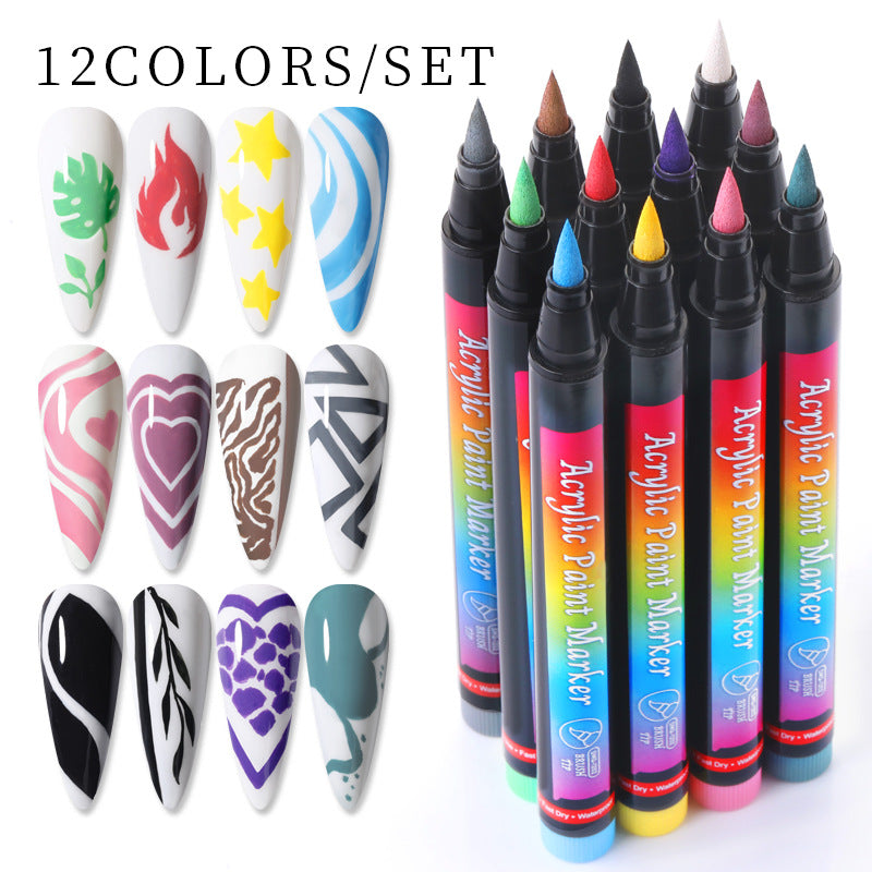 Twelve Color Nail Paint Doodle Pen Color Box - NJPH Best Selling 