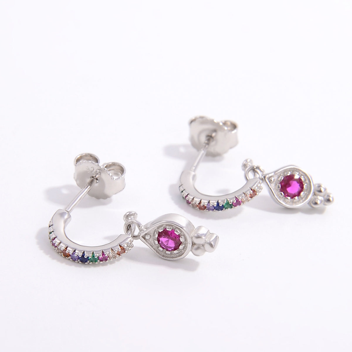 925 Sterling Silver Inlaid Zircon Earrings - NJPH Best Selling 