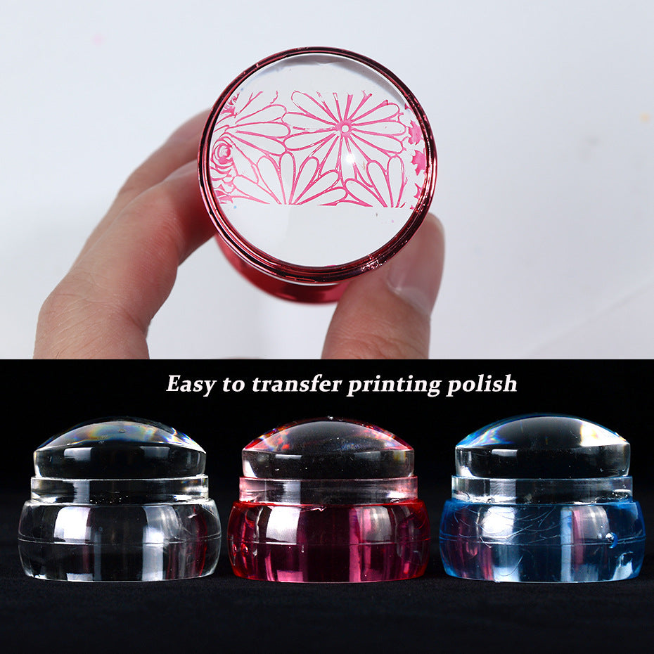 Nail Art Transparent Transfer Stamp Three-color Cover - NJPH Best Selling 