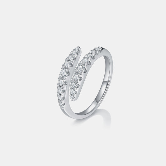 925 Sterling Silver Moissanite Bypass Ring - NJPH Best Selling 