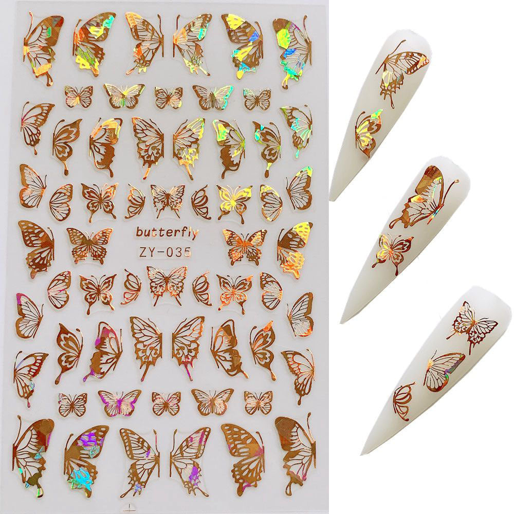 Butterfly Nail Sticker Simulation Bronzing Laser - NJPH Best Selling 