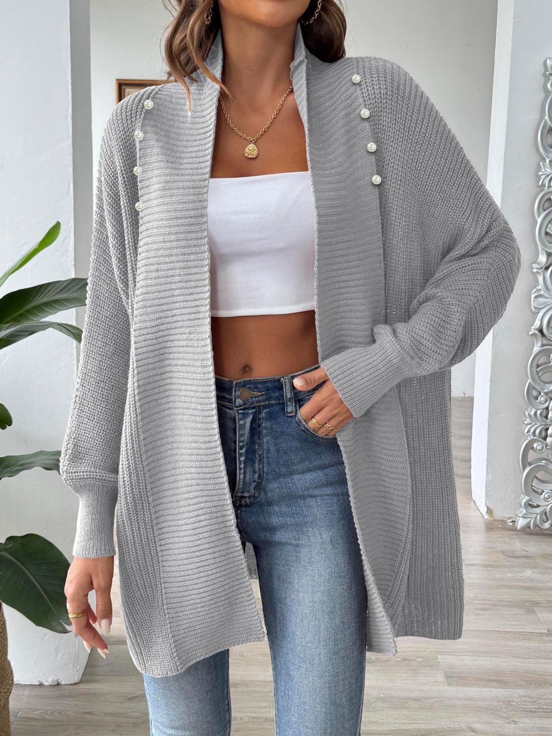 Open Front Long Sleeve Cardigan - NJPH Best Selling 