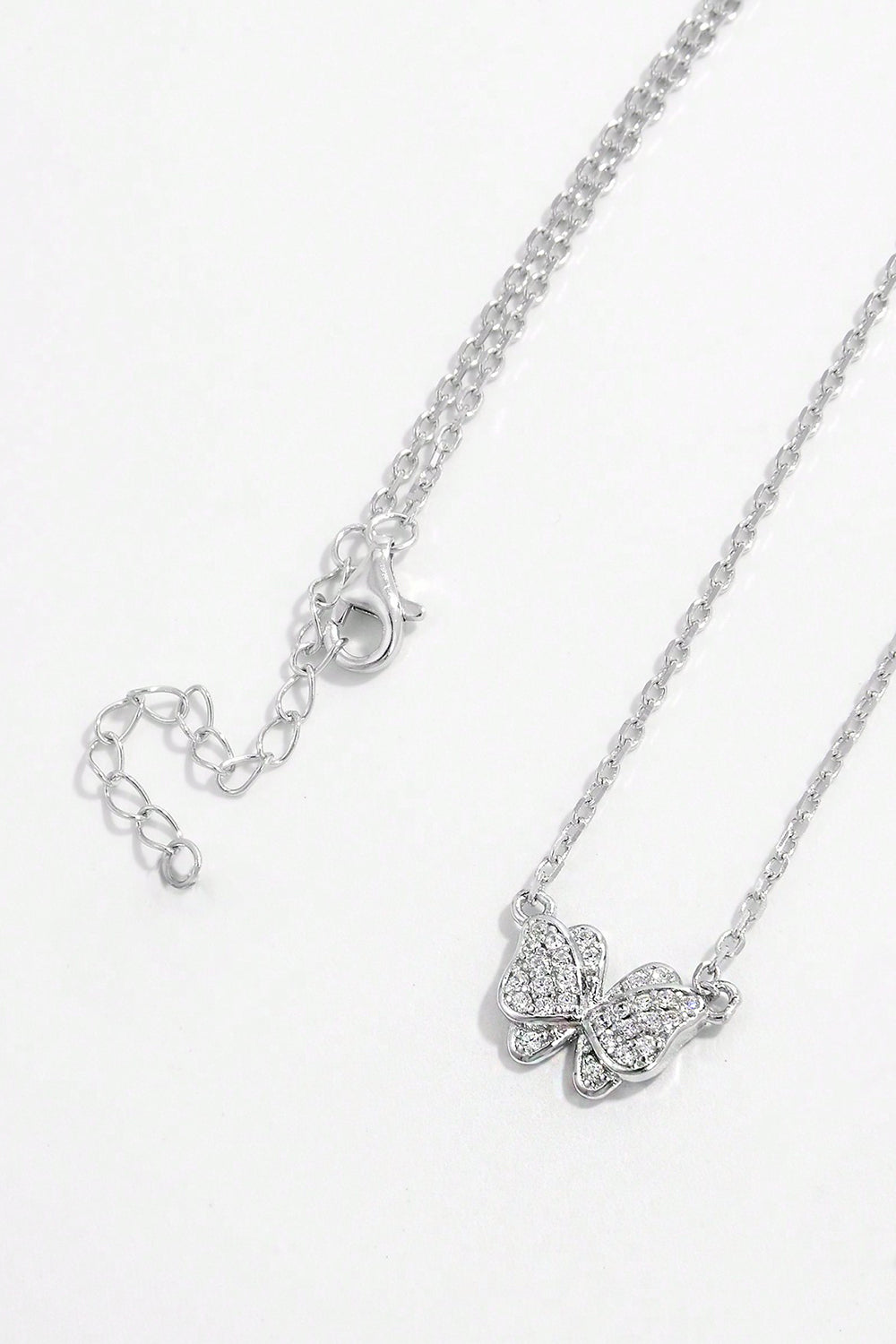 925 Sterling Silver Zircon Butterfly Pendant Necklace - NJPH Best Selling 