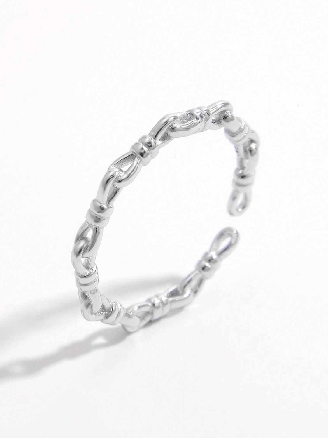 925 Sterling Silver Knot Shape Open Ring - NJPH Best Selling 