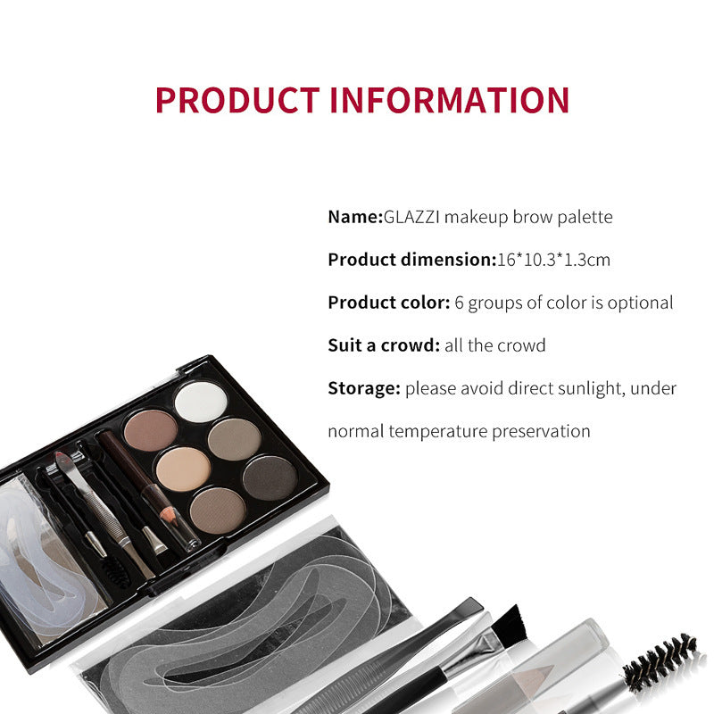 Natural Brown Eyebrow Powder Palette Eye Contour Enhancers Eye Brows Shadow Stamp Shaping Waterproof Makeup Kit With Brush - NJPH Best Selling 