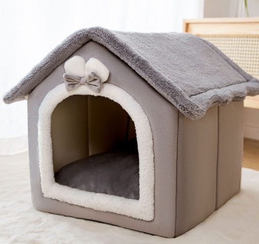 Foldable Dog House Pet Cat Bed Winter Dog Villa Sleep Kennel Removable Nest Warm Enclosed Cave Sofa Pets Supplies - NJPH Best Selling 