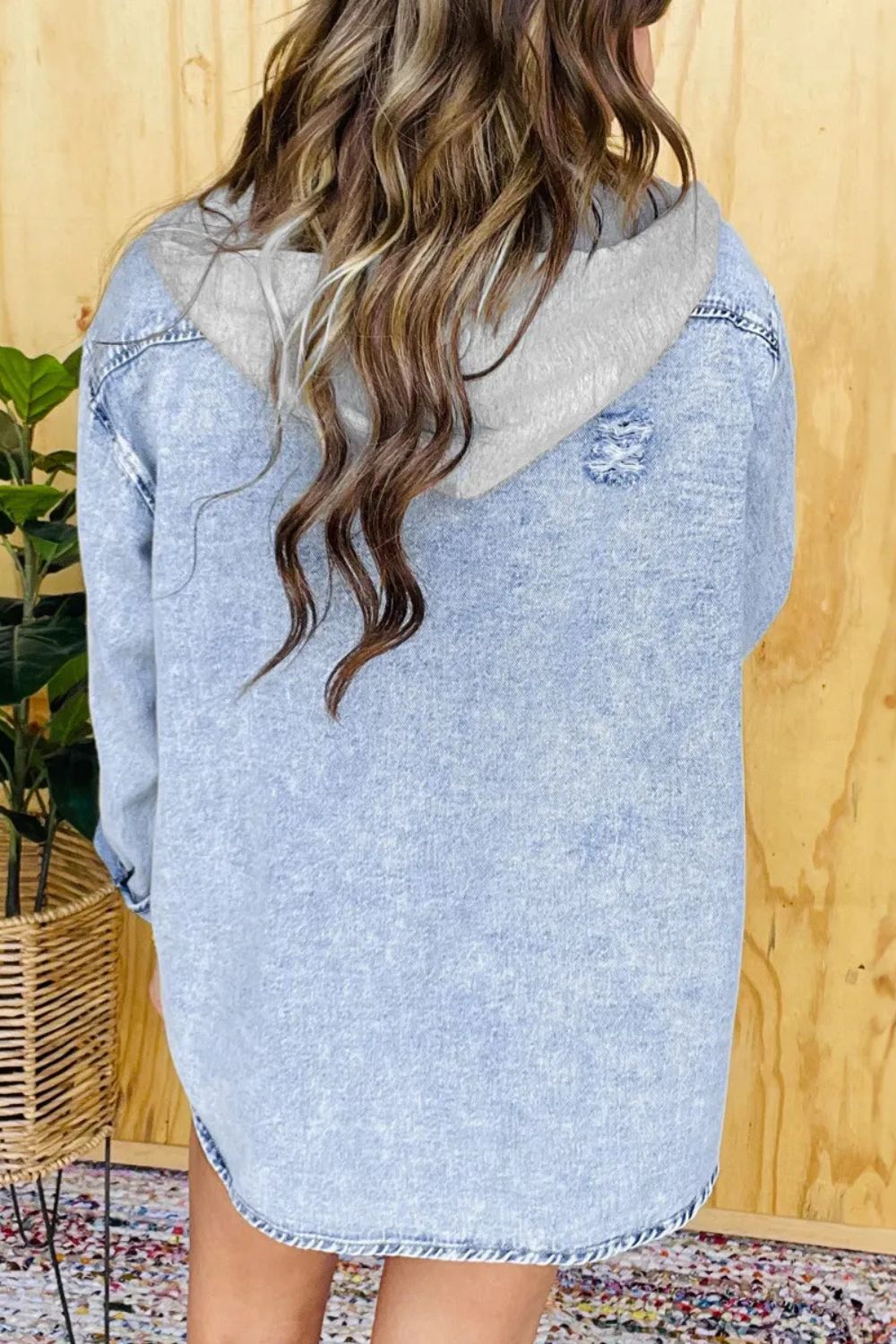 Distressed Button Up Long Sleeve Denim Jacket - NJPH Best Selling 