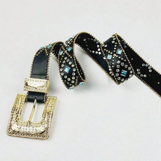 Rhinestone PU Leather Belt - NJPH Best Selling 