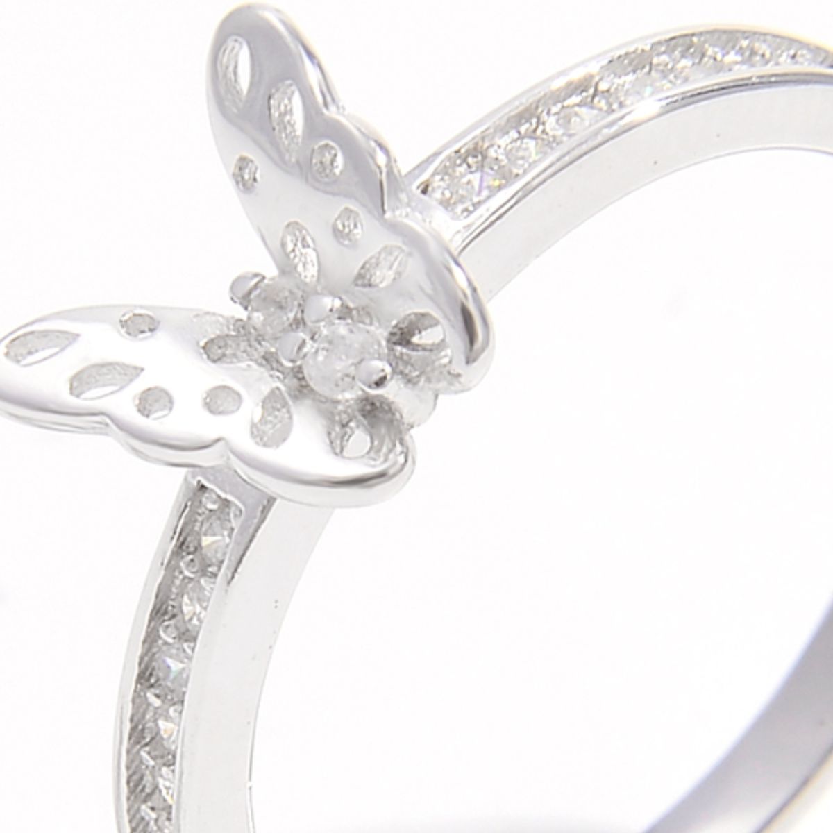 925 Sterling Silver Inlaid Zircon Butterfly Ring - NJPH Best Selling 