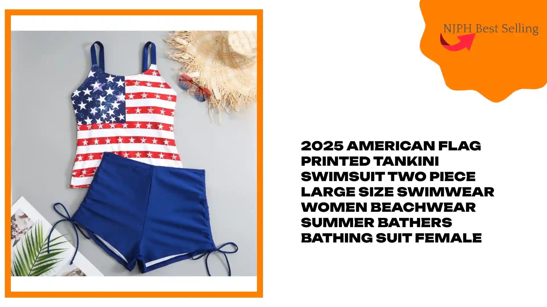 2025 American Flag Printed Tankini Swimsuit Two Piece Large Size Swimwear Women Beachwear Summer Bathers Bathing Suit Female by@Outfy